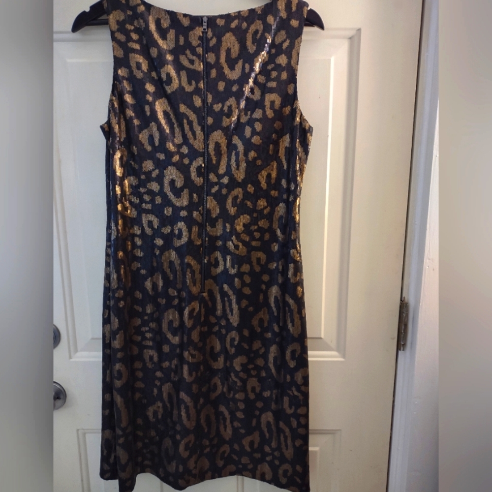 Women's Tahari fine sequined animal print dress.